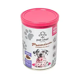 Вологий корм для дорослих собак Pet Chef, шматочки в желе з індичкою. 415 г - мініатюра 3