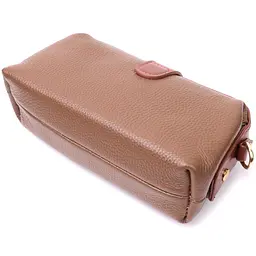 Красивий клатч з цікавою клямкою з натуральної шкіри Vintage 22425 коричневий - мініатюра 7