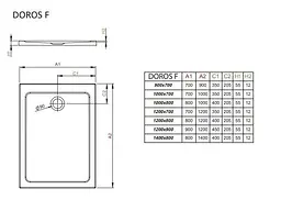 Душовий піддон Radaway Doros F 90x70 SDRF9070-01 - мініатюра 2