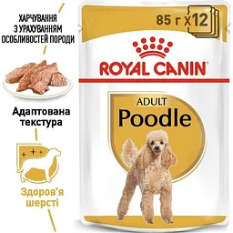 Набір вологого корму для собак породи пудель Royal Canin Poodle Loaf паштет 1.02 кг (12 шт. х 85 г) - мініатюра 3