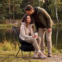 Крісло туристичне ультралегке розкладне Outtec Moon Chair Light з чохлом чорний - мініатюра 6
