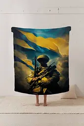 Плед патріотичний 3D Захисник України 12186 160х200 см - мініатюра 2