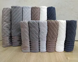 Набір турецьких махрових рушників Gulcan 50х90 6 штук + 70х140 6 штук Jacquard Cotton Lux Yeni Cizgili - мініатюра 2