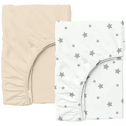 Набір простирадло на резинці Cosas Beige Star 60х120х12 см (SetSheet_Beige_StarGrey_120x60)