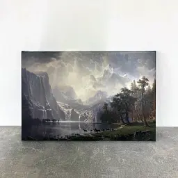 Інтер'єрна картина Серед гір Сьєрра-Невади, Альберт Бірштадт, Albert Bierstadt, репродукція картини, 60×107 см (id7002) - мініатюра 4