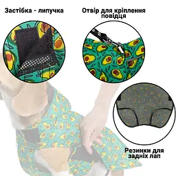 Дощовик для собак з капюшоном Barksi Textile розмір XXS Авокадо - мініатюра 6
