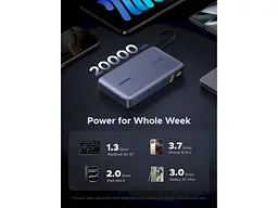 Зовнішній акумулятор (Power Bank) UGREEN PB551 20000mAh 145W Grey (55992) - мініатюра 5