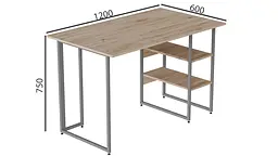 Комп'ютерний стіл Ferrum-decor Кевін 75x120x60 сірий ДСП Дуб Сан-Марино 32мм (FRD-101727) - мініатюра 4