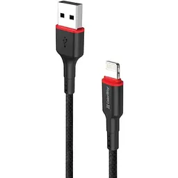 Кабель Colorway USB - Apple Lightning (PVC - red head) 2.4А 1м Black