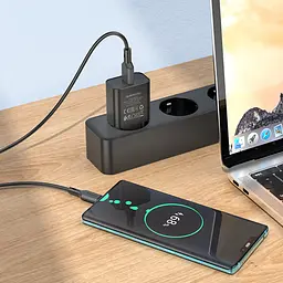 Зарядний пристрій Borofone BA72A USB QC 18W чорний - мініатюра 2