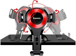 Автомобільний тримач холдер Baseus Osculum Type Gravity Car Mount SUYL-XP09 Black-Red - мініатюра 3