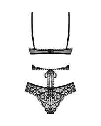 Комплект білизни Obsessive Blomentis XS/S чорний - мініатюра 7