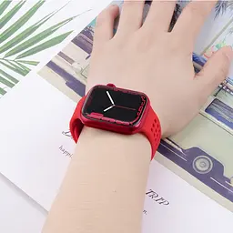 Ремінець силіконовий Hoco iWatch WA08 honeycomb 42/ 44/ 45/ 49 mm big червоний - мініатюра 2