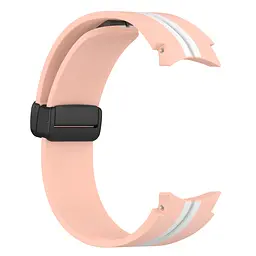 Ремінець для Samsung Galaxy Watch 5 Pro 45mm - рожево-білий ширина кріплення 20мм силікон Watchbands Cls-line-black (W35-9WB69551119) - мініатюра 2