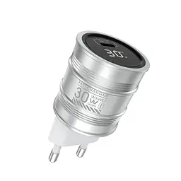 WIWU СЗУ Wi-U027 Cheer 30W GaN Fast Charger Silver