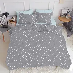 Комплект постільної білизни Cosas євро з простирадлом на резинці GREY STARS CS5 200 x 220 см (StarGW_El-Blue_200) - мініатюра 4