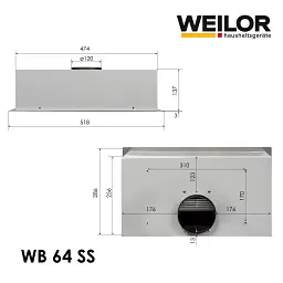 Витяжка повновбудована Weilor WB 64 SS - мініатюра 12
