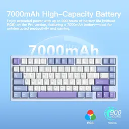 Ігрова механічна клавіатура WOBKEY RAINY 75 PRO / Три режими підключення / Kailh Cocoa Switches / Blue - мініатюра 3