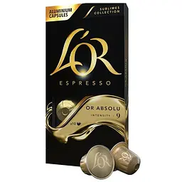 Набір кави в капсулах L'OR Espresso Or Absolu Intensity #9 Nespresso 10 упаковок х 10 шт. (100 капсул) - мініатюра 2