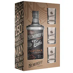 Сувенірний набір Nemiroff Originals 40% 0.7 л + 3 чарки - мініатюра 3