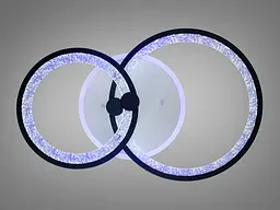 LED люстра з пультом, диммером і кольоровою підсвіткою, 55W, чорна - мініатюра 2