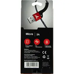 Кабель для зарядки USB to micro usb FullFix 2A (КF1313) (6901802021313) - мініатюра 2