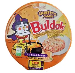 Локшина швидкого приготування Samyang Buldak Quattro Cheese 110г - мініатюра 2