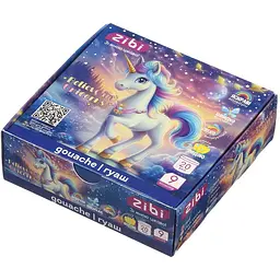 Гуаш ZiBi Unicorn 9 кольорів х 20 мл (ZB6625)