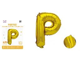 Куля фольгована золота літера P 40 см