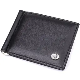 Чоловічий гаманець з металевим затискачем із натуральної шкіри ST Leather 11х8,5х1 см acs0029630
