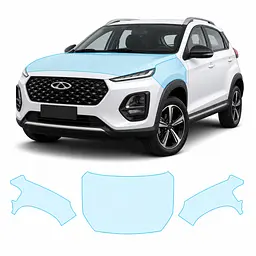 Антигравійна захисна бронеплівка за лекалами для Chery Tiggo 2 Pro I 2022- капот і передні крила