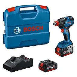 Акумуляторний ударний гайковерт Bosch GDX 18V-200 Professional з 2 акб GBA 18V 4.0 Ah і з/п GAL 18V-40, в кейсі