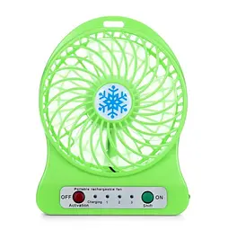 Вентилятор настільний акумуляторний 18650 USB діаметр 10см Portable Fan Mini зелений