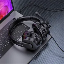 Навушники ігрові з мікрофоном Hoco W103 Magic tour AUX/USB дротові, з наголов'ям Чорні - мініатюра 3