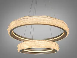 Золота підвісна LED-люстра Diasha 583-600+400G, 2 кільця, 152Вт, 60 см, до 21 м² - мініатюра 3