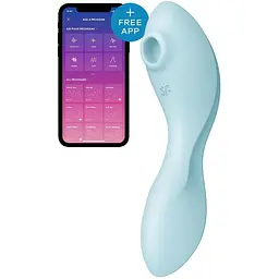 Вакуумний смарт-стимулятор із вібрацією Satisfyer Curvy Trinity 5+ Блакитний - мініатюра 3