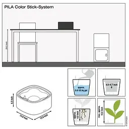 Вазон Lechuza PILA Color Stick 35х35х16.5 см темно-сірий (15946) - мініатюра 3