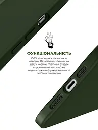 Силиконовый чехол для Apple iPhone 13 Pro, ICON2 Case, зеленый, противоударный, панель, защита всего корпуса, матовая поверхность Soft Touch, выступает над дисплеем, совместим с защитными стеклами и пленками, с микрофиброй, ArmorStandart (ARM60491) - мініатюра 4