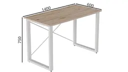 Письмовий стіл Ferrum-decor Драйв 750x1400x600 Білий метал ДСП Дуб Сан-Марино 32 мм (FRD-103353) - мініатюра 7