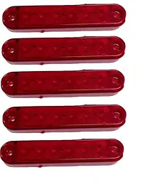 Габарит LED прямокутний 100х20 мм 12/24V 6 діодів Червоний 5 шт. (MRT 53 К 182)