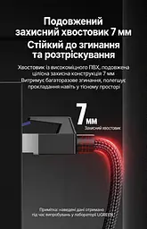 Мережевий кабель Ethernet UGREEN NW153 5 м патч-корд RJ45 на обох кінцях Cat 8 із теоретичною швидкістю до 40 Гбіт/с фактична швидкість залежить від портів обох пристроїв сумісний із Cat 6A та нижчими категоріями текстильне обплетення жили з чистої міді екранування F/FTP пройшов випробування на понад 10 000 згинань смуга пропускання 2000 МГц чорний (80433) - мініатюра 9