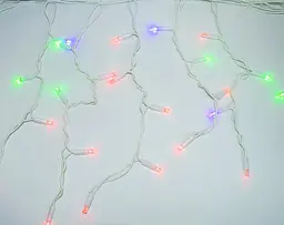 Гірлянда вулична Бахрома 5 м 120 Led (на білому дроті, з перехідником) Кольорова - мініатюра 5