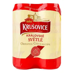 Набір пиво Krusovice Kralovske Svetle, світле, з/б, 4,2%, 2 л (4 шт. по 0,5 л) - мініатюра 5