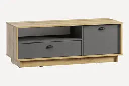 Тумба під телевізор Moreli Kuba FK-0003 у вітальню 1280х460х450мм Дуб Аппалач/Антрациті