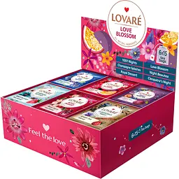 Уцінка. Чай асорті Lovare Love Blossom 180 г (90 шт. х 2 г)   - мініатюра 3
