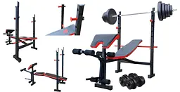 Лавка для жиму RN-Sport ReadMeBlack 4 грифи 100 кг дисків - мініатюра 10