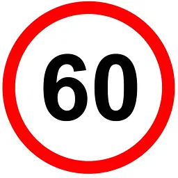 Наклейка на автомобіль Обмеження швидкості 60 км/год 140 мм1 шт