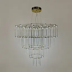 Невагома золота триярусна люстра Ø 80 см | Арт. MJ205-800 Titanium | Line F - мініатюра 6