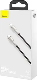 Кабель Baseus Cafule Series Metal Cable Type-C to Type-C 100W 1m CATJK-C01 Black - мініатюра 2