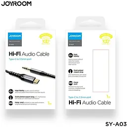Кабель Joyroom Type-C Audio до 3.5 мм port audio cable SY-A03 1 м - мініатюра 2